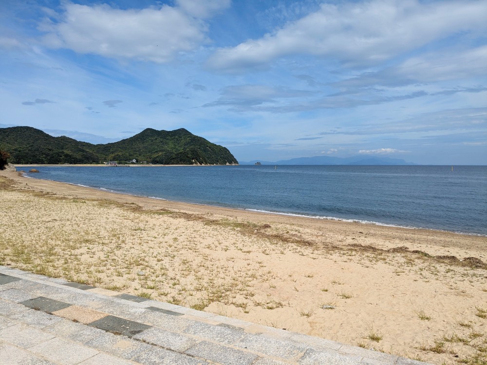 田の浦野営場の目の前の海岸