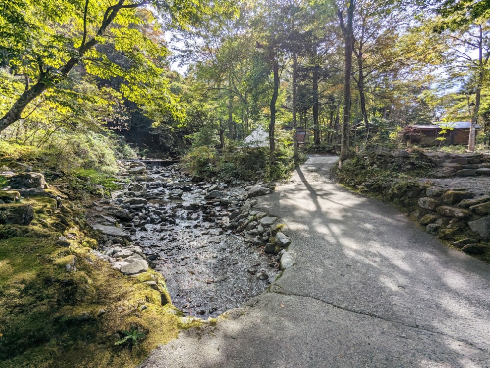 センタービレッジキャンプ場(山梨県道志村)を流れる川