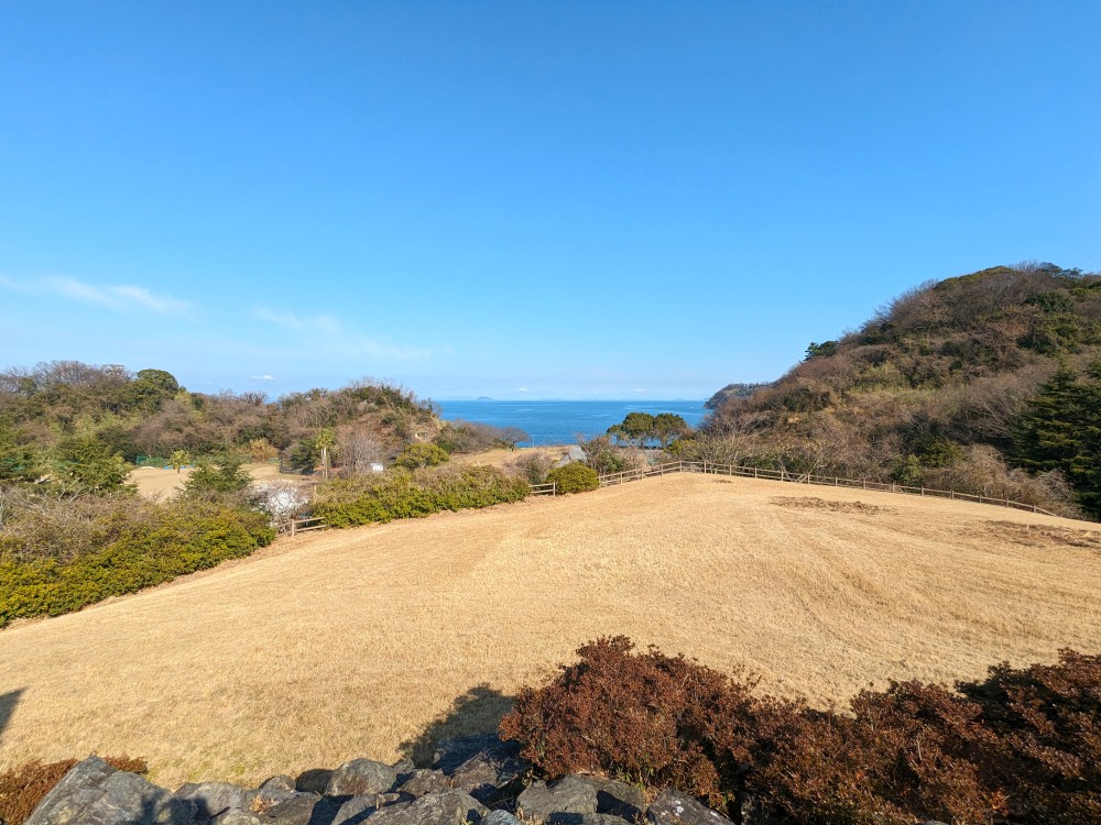 黒島海浜公園キャンプ場の広場からの眺望