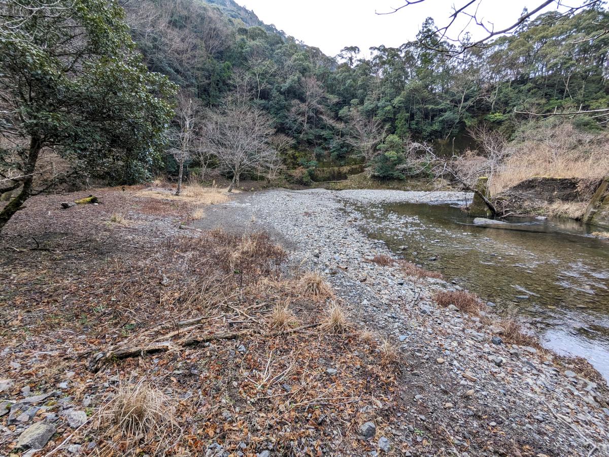 猪谷川水辺公園の奥の川辺