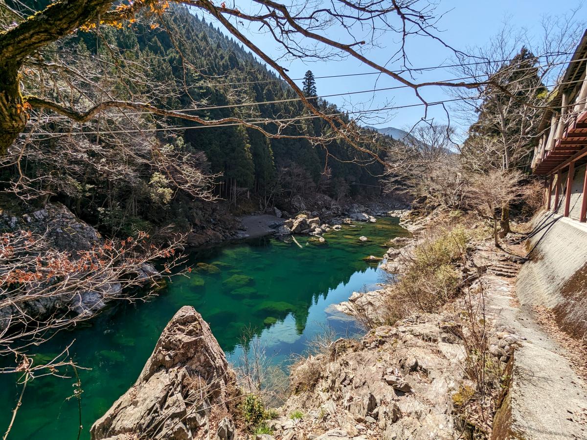 つり橋の里キャンプ場(奈良県天川村)の前を流れる天の川