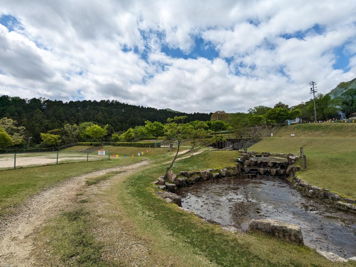 尾高高原キャンプ場の水遊び場