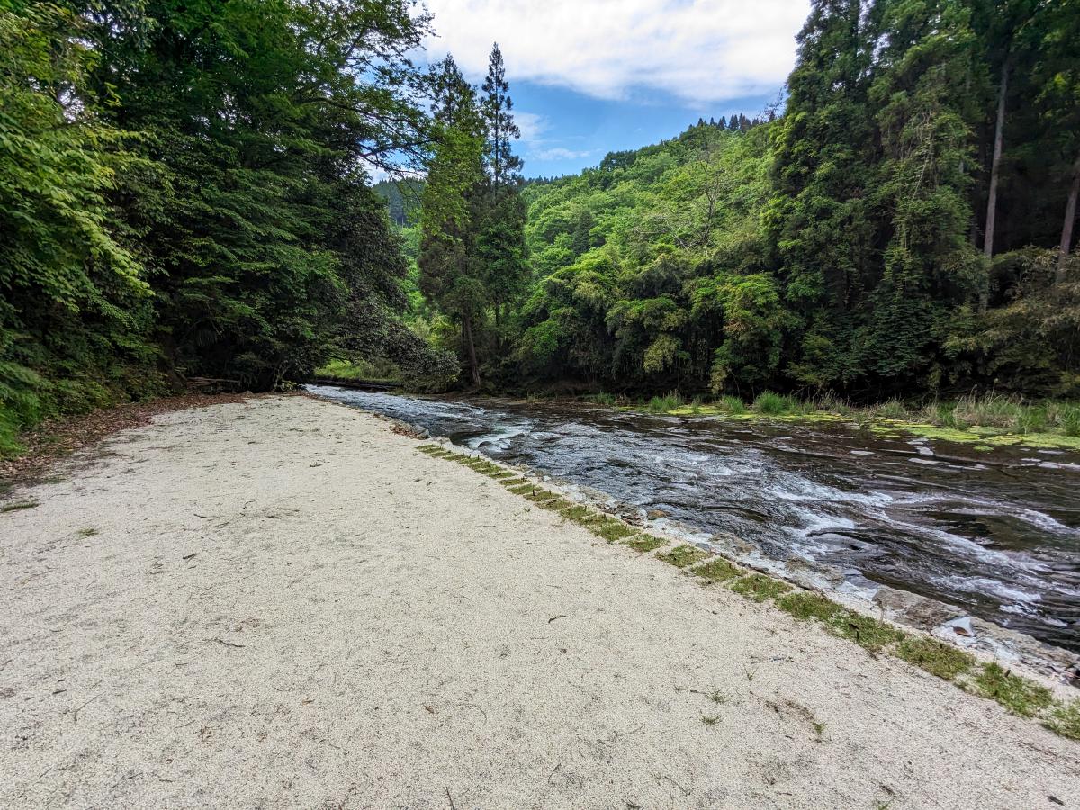 遊水峡の川沿いのフリーサイト